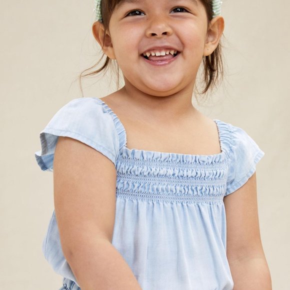 Cloth & Stone Sweet Chambray Girls  Romper - Picture 3 of 7